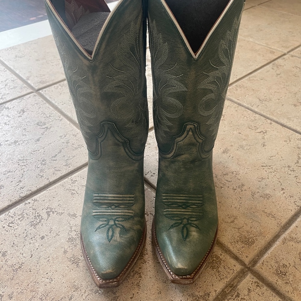 Green Western Cowboy Boots